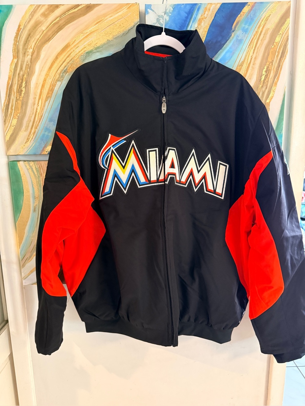 Miami Marlins Authentic Collection full-zip jacket size Large